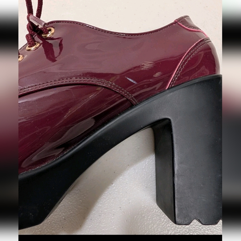 Smile Lace Up Oxford Platform Chunky Heels Pat Shoes 37 6.5 90s Y2K Gothic #bxsh - Picture 12 of 12